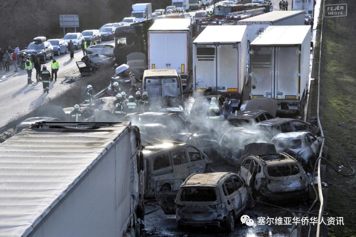 匈牙利布达佩斯高速公路，逾40车连环相撞36人伤